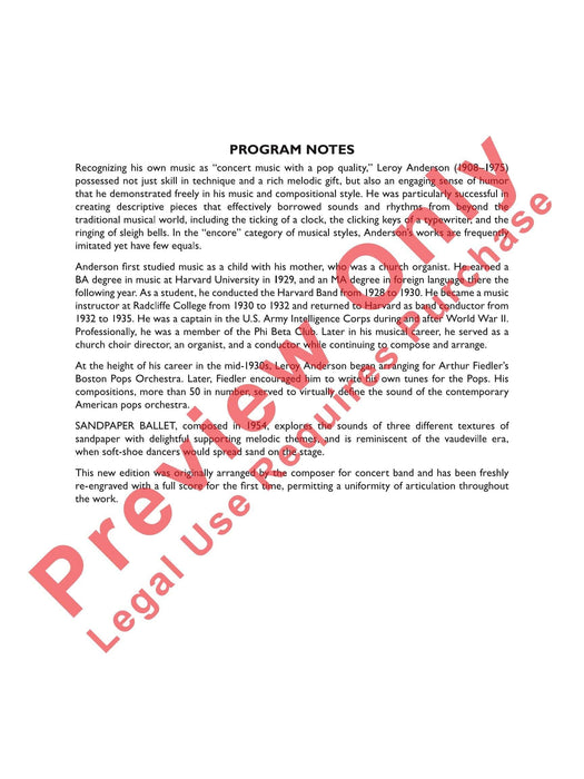 Sandpaper Ballet 芭蕾 總譜 | 小雅音樂 Hsiaoya Music