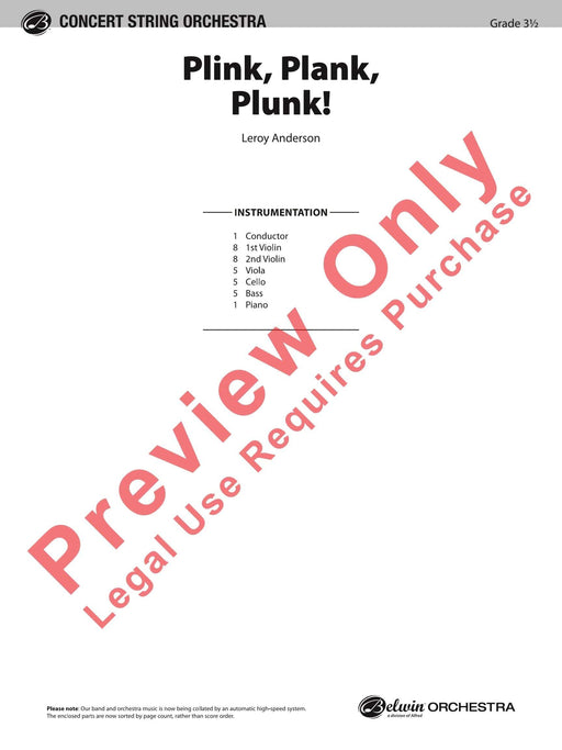 Plink, Plank, Plunk! 總譜 | 小雅音樂 Hsiaoya Music