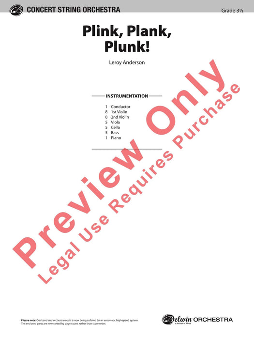 Plink, Plank, Plunk! 總譜 | 小雅音樂 Hsiaoya Music