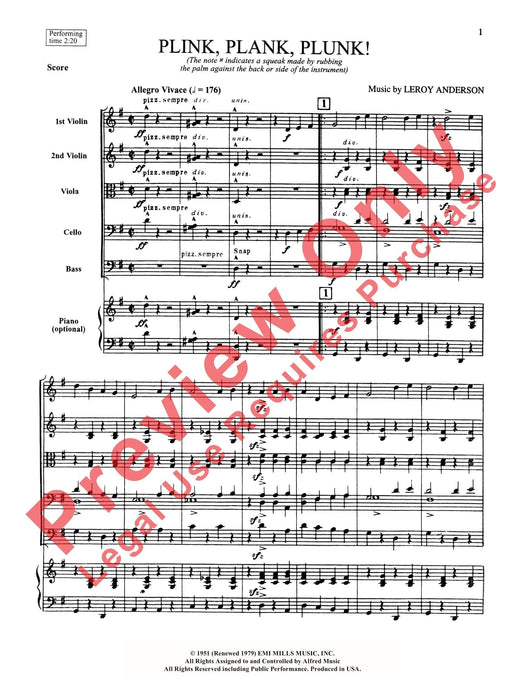 Plink, Plank, Plunk! 總譜 | 小雅音樂 Hsiaoya Music