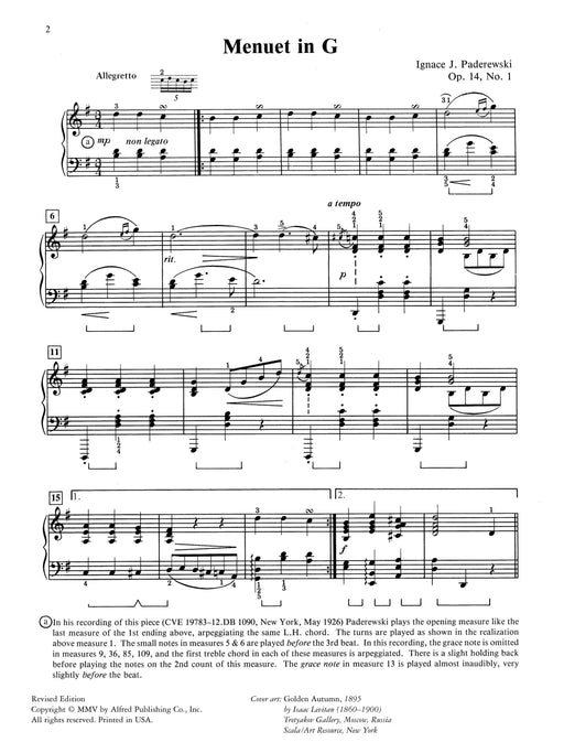 Paderewski: Menuet in G, Opus 14, No. 1 小步舞曲 作品 | 小雅音樂 Hsiaoya Music