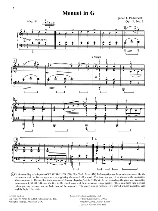 Paderewski: Menuet in G, Opus 14, No. 1 小步舞曲 作品 | 小雅音樂 Hsiaoya Music