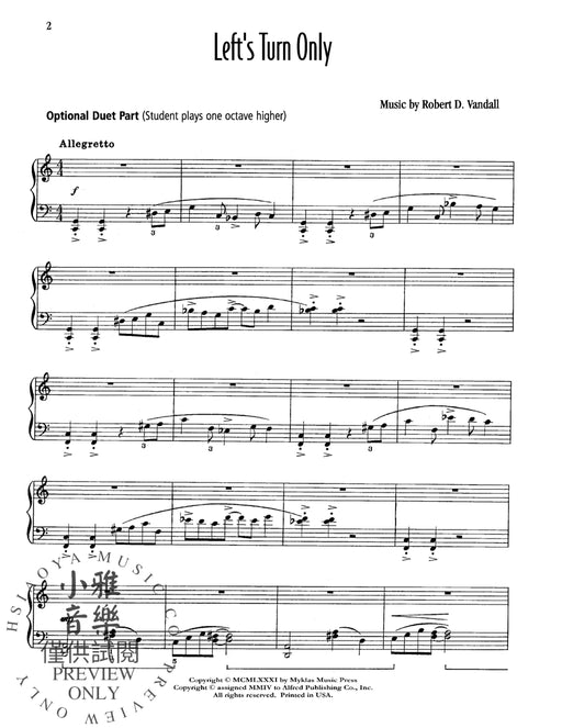 Left's Turn Only (for left hand alone) | 小雅音樂 Hsiaoya Music