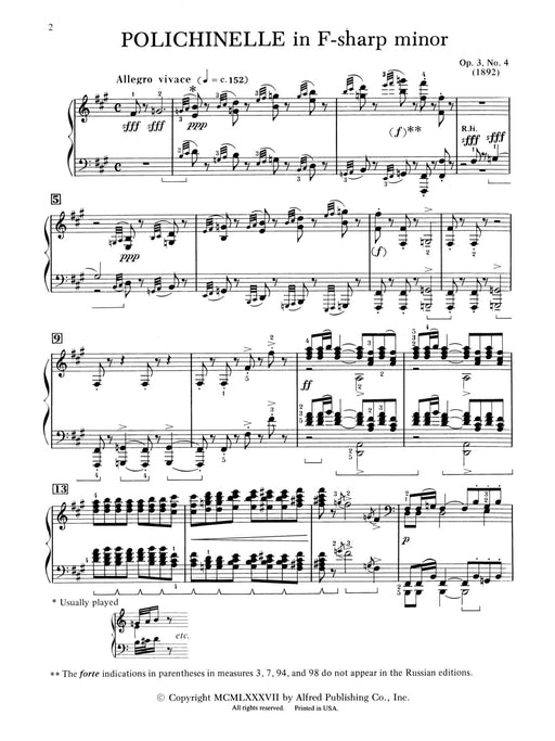 Rachmaninoff: Polichinelle in F-sharp Minor, Opus 3 No. 4 拉赫瑪尼諾夫 作品 | 小雅音樂 Hsiaoya Music