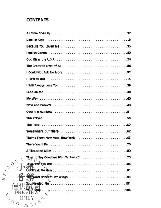 Popular Sheet Music Hits | 小雅音樂 Hsiaoya Music