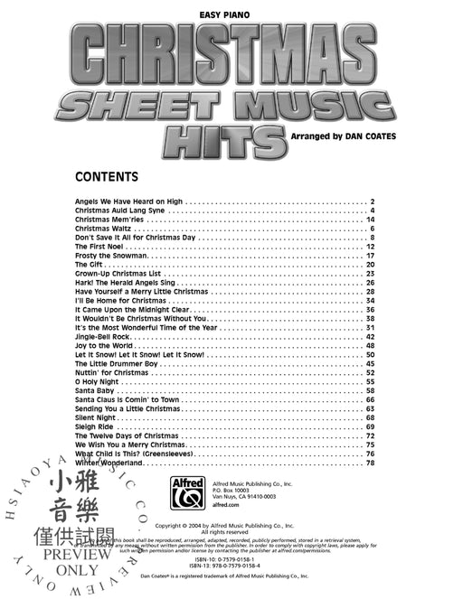 Christmas Sheet Music Hits | 小雅音樂 Hsiaoya Music