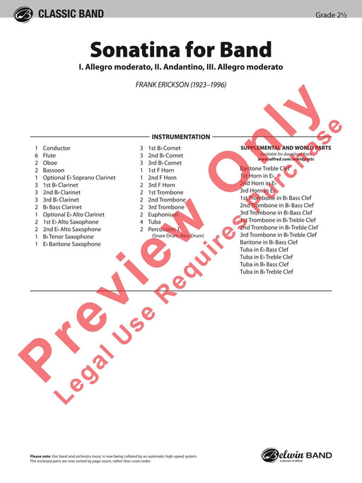 Sonatina for Band I. Allegro moderato, II. Andantino, III. Allegro moderato 小奏鳴曲 快板 快板 | 小雅音樂 Hsiaoya Music