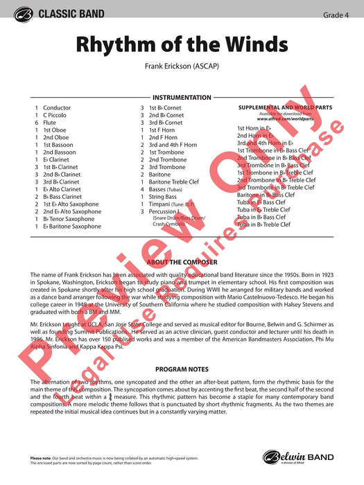 Rhythm of the Winds 節奏 總譜 | 小雅音樂 Hsiaoya Music