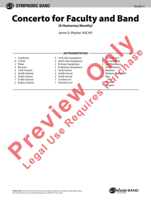 Concerto for Faculty and Band 協奏曲 總譜 | 小雅音樂 Hsiaoya Music