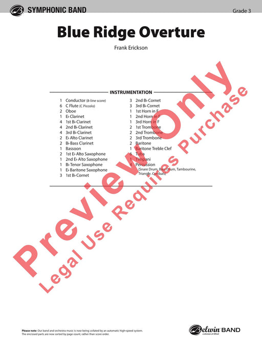 Blue Ridge Overture 序曲 總譜 | 小雅音樂 Hsiaoya Music