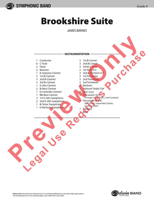 Brookshire Suite 組曲 總譜 | 小雅音樂 Hsiaoya Music