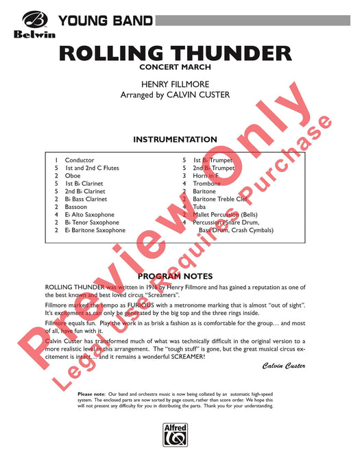 Rolling Thunder (Concert March) 音樂會進行曲 總譜 | 小雅音樂 Hsiaoya Music