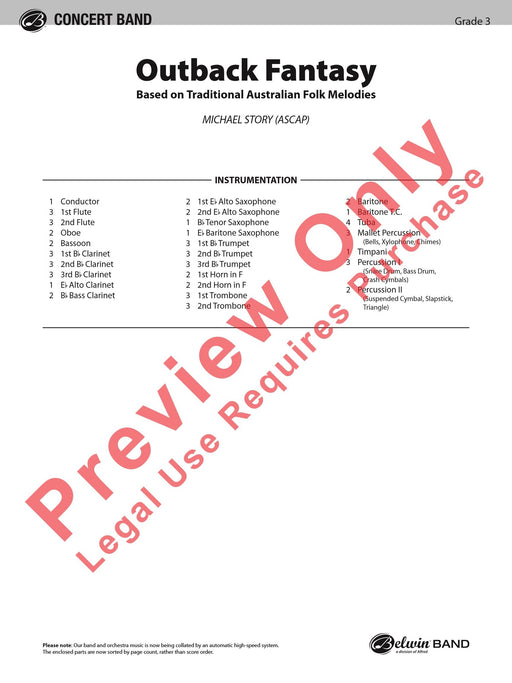 Outback Fantasy Based on Traditional Australian Folk Melodies 幻想曲 民謠 總譜 | 小雅音樂 Hsiaoya Music