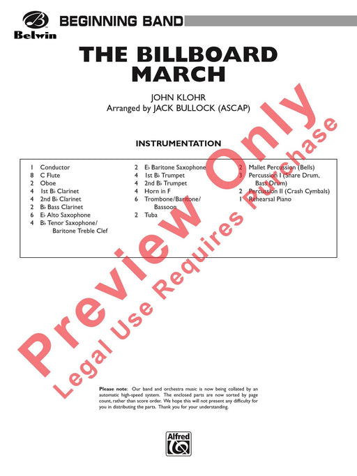 The Billboard March 進行曲 總譜 | 小雅音樂 Hsiaoya Music