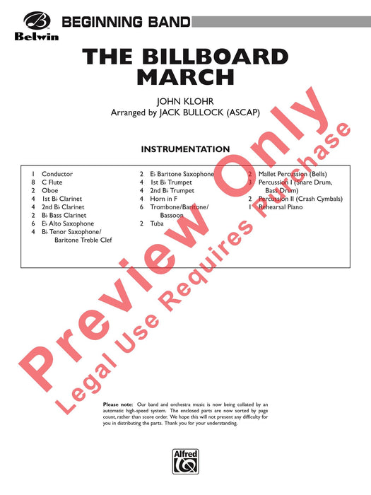 The Billboard March 進行曲 總譜 | 小雅音樂 Hsiaoya Music