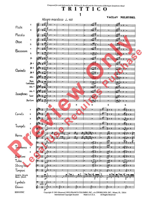 Trittico 內爾希伯爾 總譜 | 小雅音樂 Hsiaoya Music