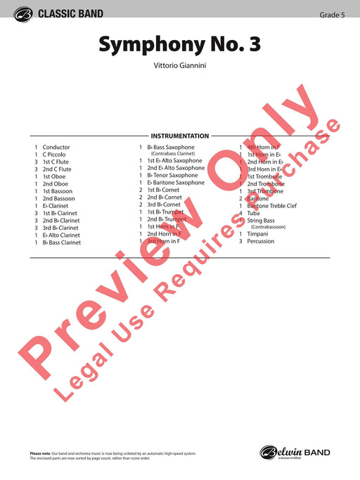 Symphony No. 3 for Band 交響曲 總譜 | 小雅音樂 Hsiaoya Music