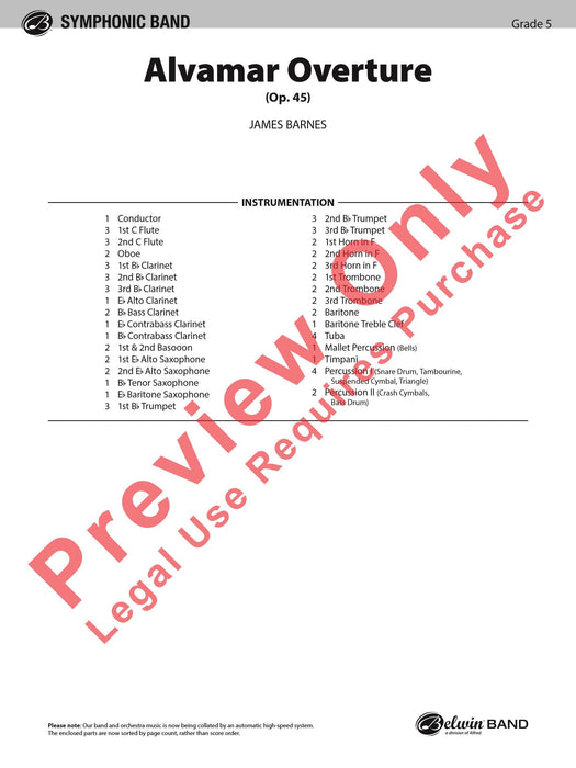 Alvamar Overture 序曲 總譜 | 小雅音樂 Hsiaoya Music