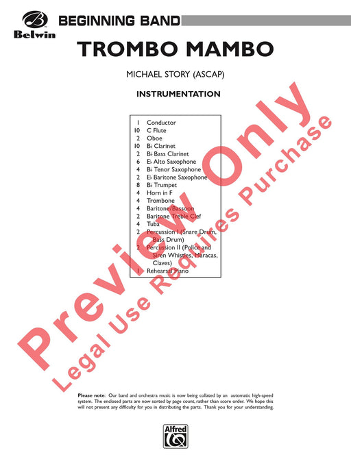 Trombo Mambo Trombone Section Feature 曼波長號樂節 總譜 | 小雅音樂 Hsiaoya Music