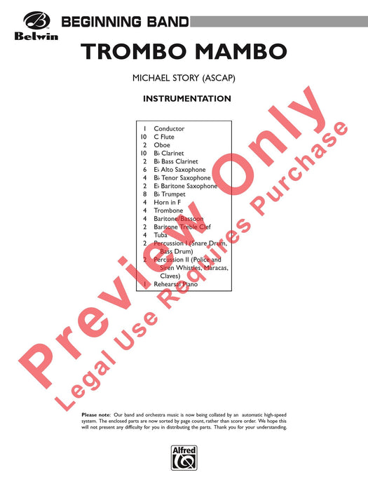 Trombo Mambo Trombone Section Feature 曼波長號樂節 總譜 | 小雅音樂 Hsiaoya Music