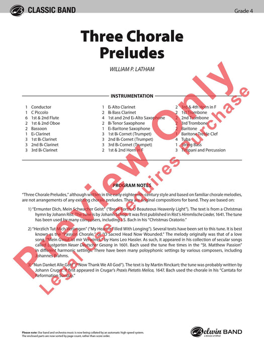 Three Chorale Preludes 聖詠合唱前奏曲 總譜 | 小雅音樂 Hsiaoya Music