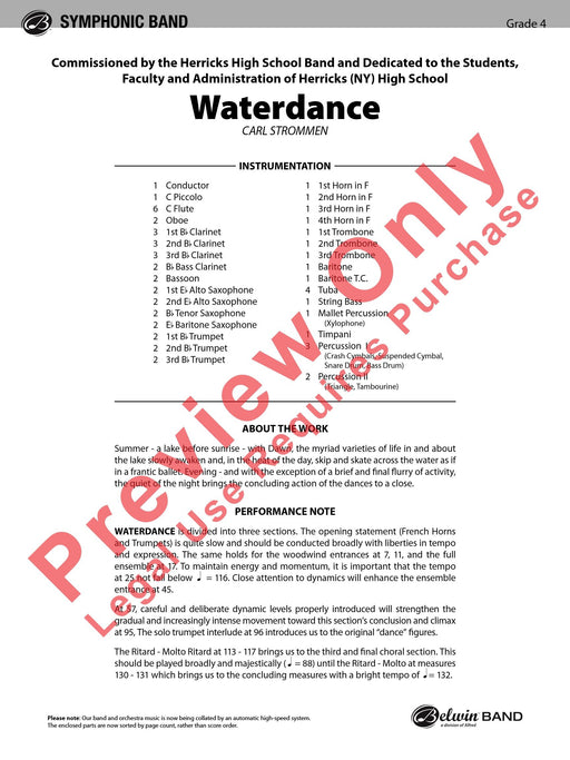 Waterdance 舞曲 總譜 | 小雅音樂 Hsiaoya Music