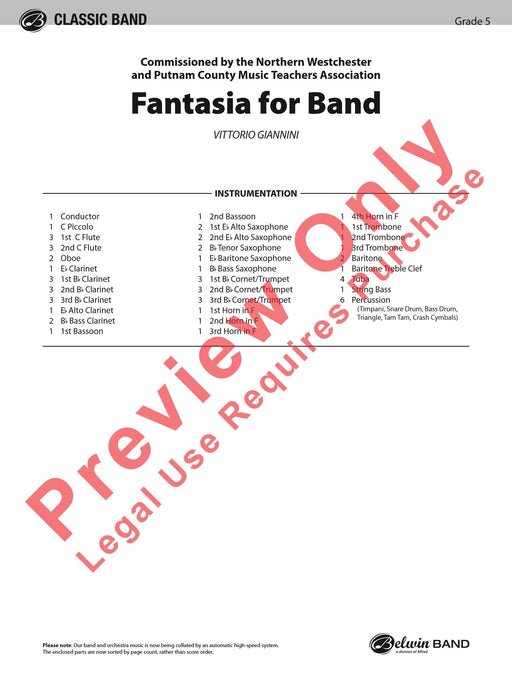 Fantasia for Band 幻想曲 總譜 | 小雅音樂 Hsiaoya Music