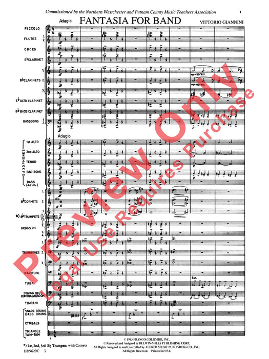 Fantasia for Band 幻想曲 總譜 | 小雅音樂 Hsiaoya Music