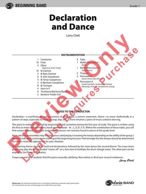 Declaration and Dance 舞曲 總譜 | 小雅音樂 Hsiaoya Music