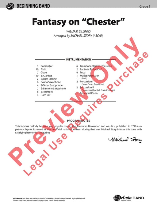 Fantasy on "Chester" 幻想曲 總譜 | 小雅音樂 Hsiaoya Music