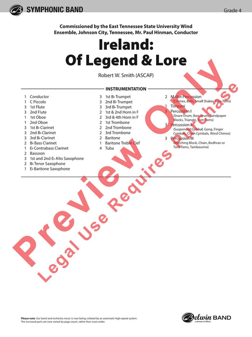 Ireland: Of Legend and Lore 傳奇曲 總譜 | 小雅音樂 Hsiaoya Music