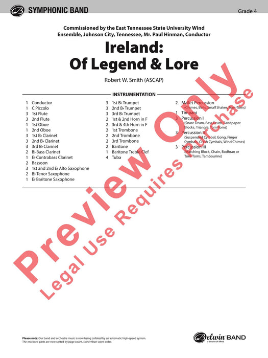 Ireland: Of Legend and Lore 傳奇曲 總譜 | 小雅音樂 Hsiaoya Music