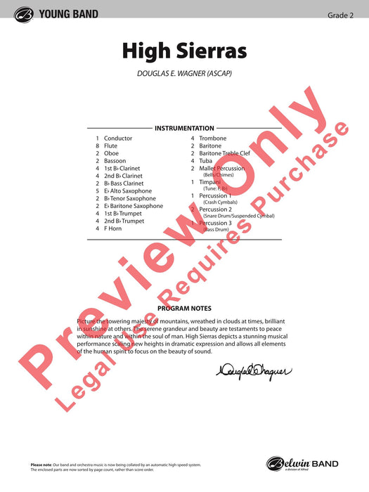 High Sierras 總譜 | 小雅音樂 Hsiaoya Music