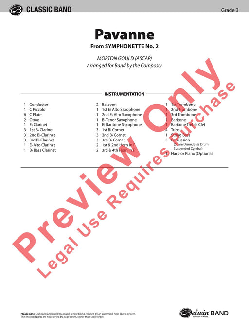 Pavanne (from Symphonette No. 2) 總譜 | 小雅音樂 Hsiaoya Music