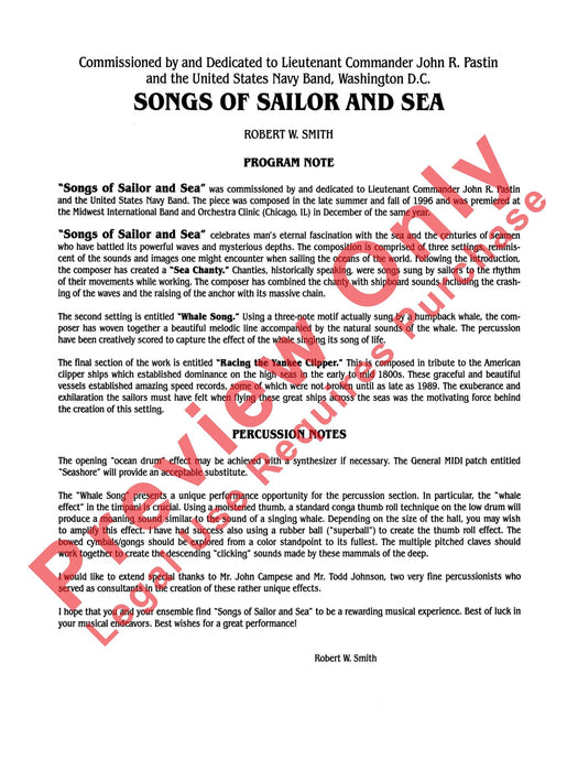 Songs of Sailor and Sea 總譜 | 小雅音樂 Hsiaoya Music