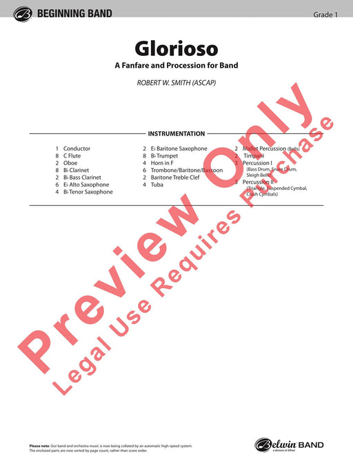 Glorioso (A Fanfare and Procession for Band) 號曲 總譜 | 小雅音樂 Hsiaoya Music