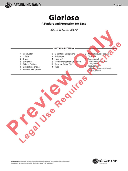 Glorioso (A Fanfare and Procession for Band) 號曲 總譜 | 小雅音樂 Hsiaoya Music
