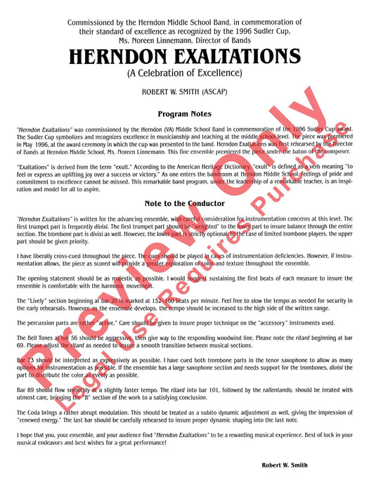 Herndon Exaltations (A Celebration of Excellence) 總譜 | 小雅音樂 Hsiaoya Music