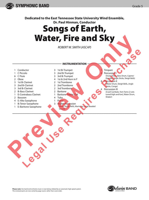 Songs of Earth, Water, Fire and Sky 總譜 | 小雅音樂 Hsiaoya Music