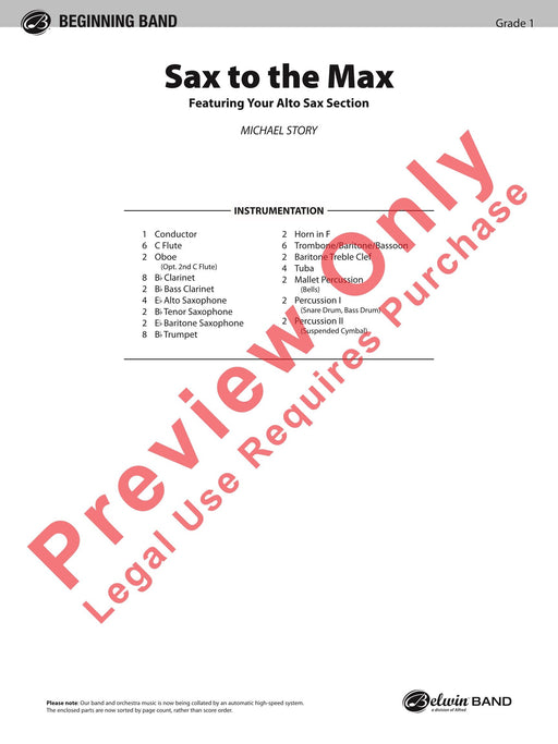 Sax to the Max Featuring Your Alto Saxophone Section 中音薩氏管 總譜 | 小雅音樂 Hsiaoya Music