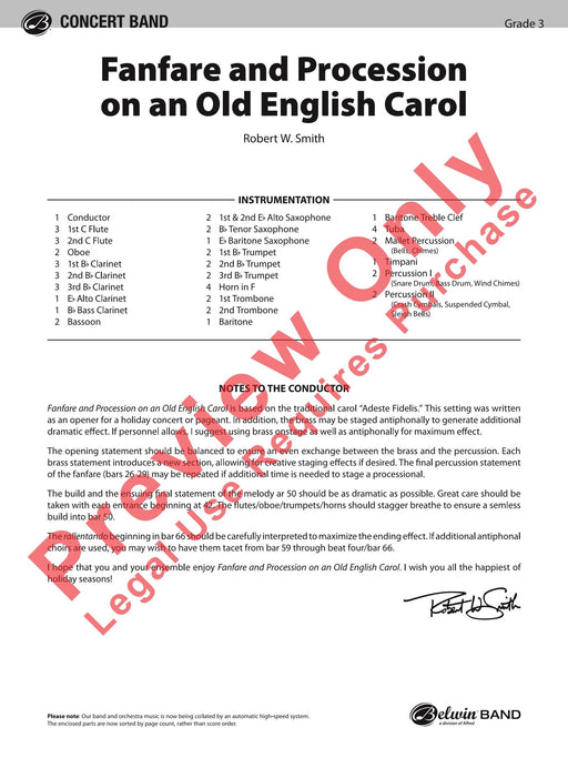 Fanfare and Processional on an Old English Carol 號曲 耶誕頌歌 總譜 | 小雅音樂 Hsiaoya Music