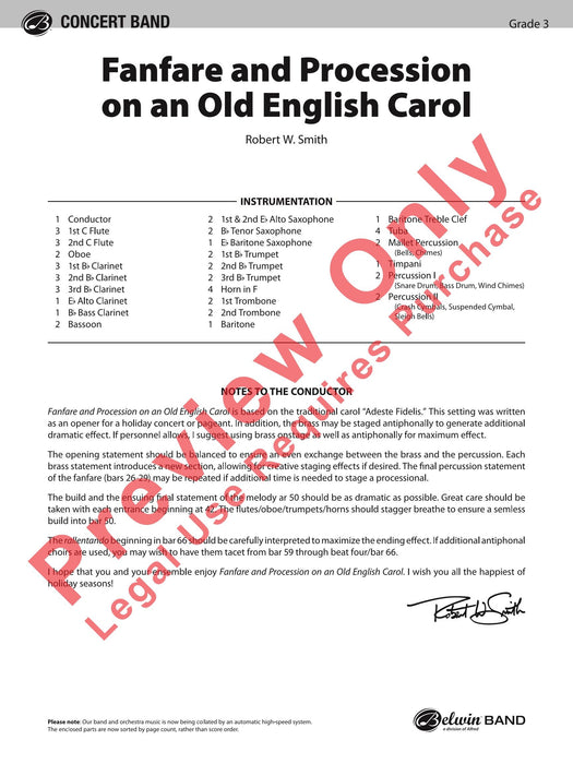 Fanfare and Processional on an Old English Carol 號曲 耶誕頌歌 總譜 | 小雅音樂 Hsiaoya Music