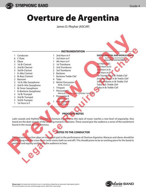 Overture de Argentina 序曲 總譜 | 小雅音樂 Hsiaoya Music