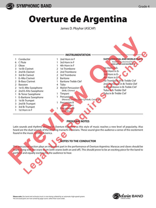 Overture de Argentina 序曲 總譜 | 小雅音樂 Hsiaoya Music