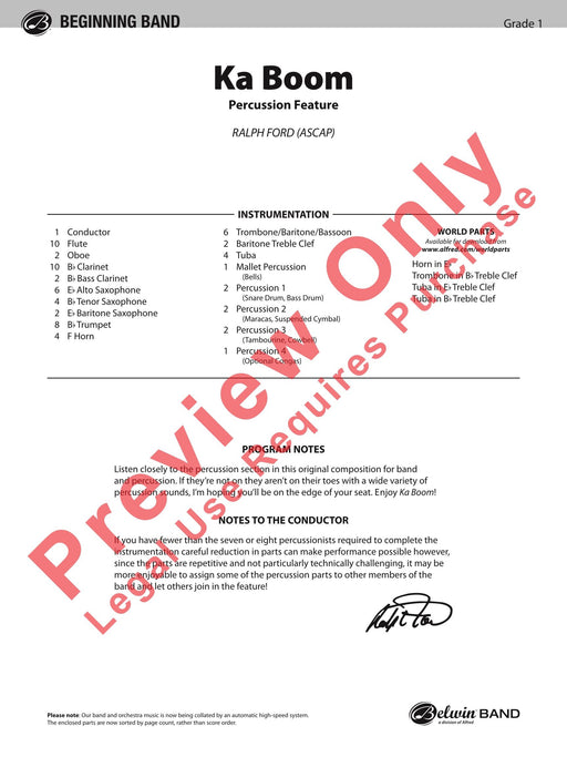 Ka Boom Percussion Section Feature 擊樂器 總譜 | 小雅音樂 Hsiaoya Music