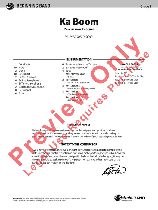 Ka Boom Percussion Section Feature 擊樂器 總譜 | 小雅音樂 Hsiaoya Music