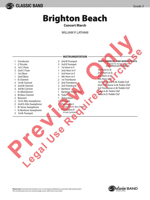 Brighton Beach (Concert March) 音樂會進行曲 總譜 | 小雅音樂 Hsiaoya Music