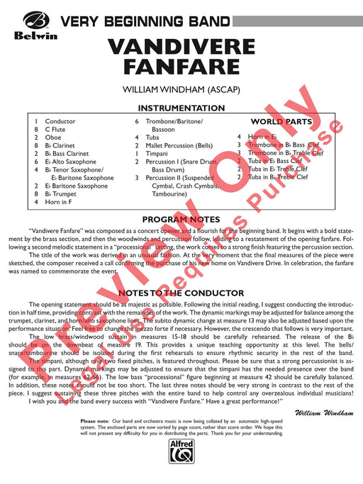 Vandivere Fanfare 號曲 總譜 | 小雅音樂 Hsiaoya Music