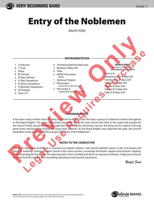 Entry of the Noblemen 總譜 | 小雅音樂 Hsiaoya Music