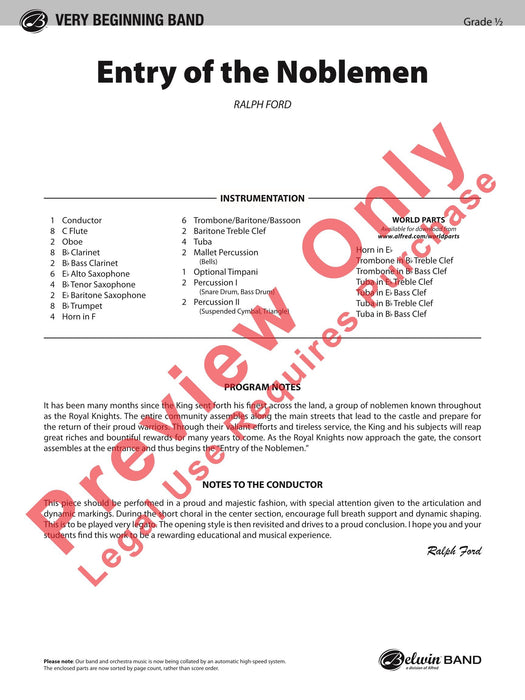 Entry of the Noblemen 總譜 | 小雅音樂 Hsiaoya Music